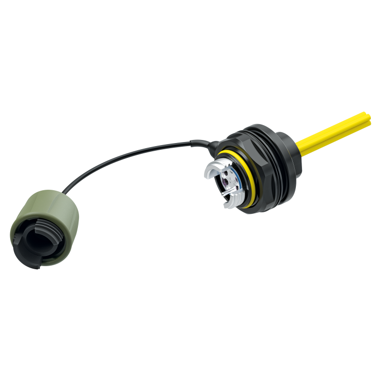 FIBERFOX - Fiber Optics Chassis Connector EBC25 4CH with Cable - Green V1 offen